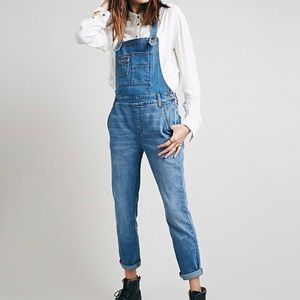 Free People Washed Denim Overall